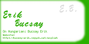 erik bucsay business card
